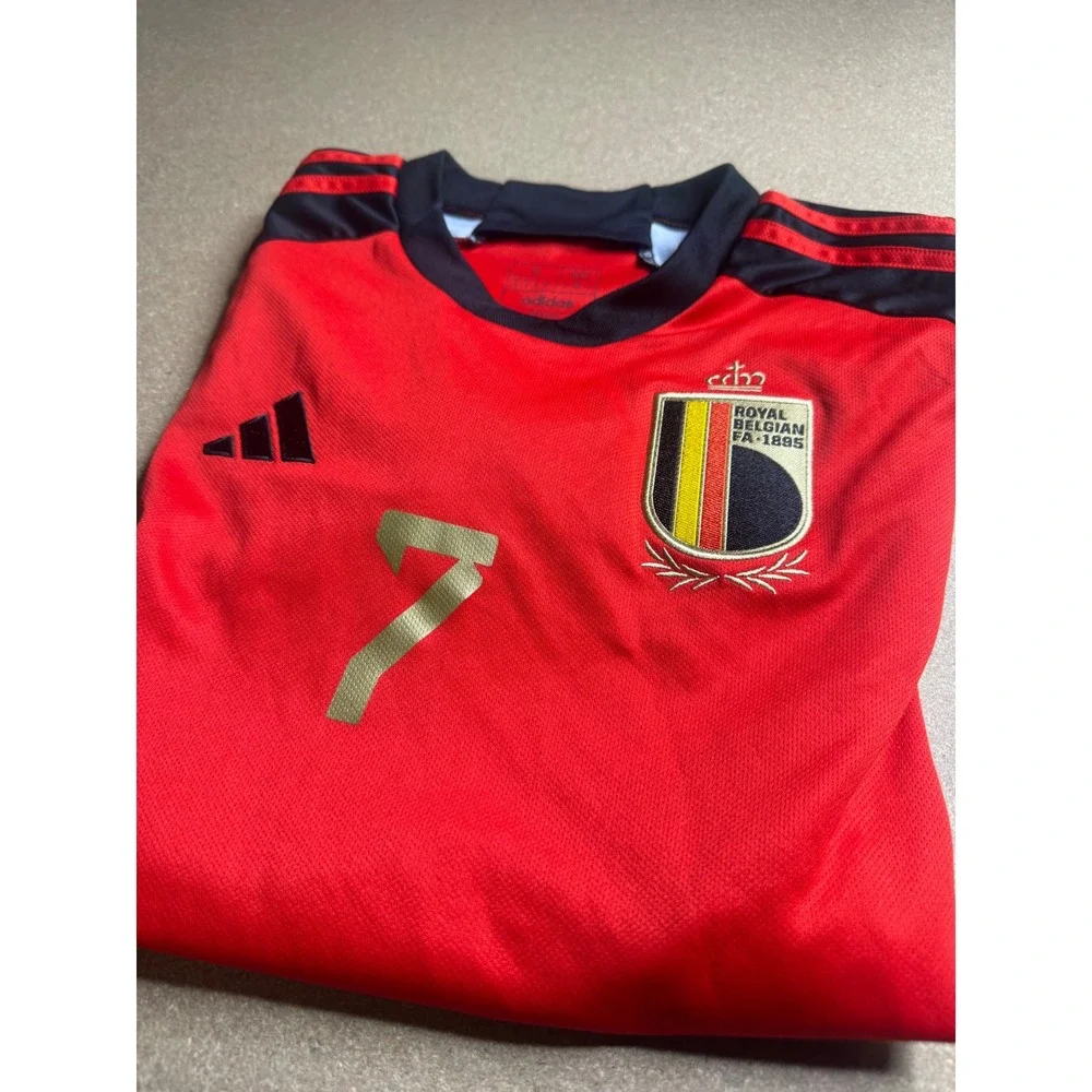 Adidas Belgium 2022 Home Jersey De Bruyne 7 Red Devils Soccer Shirt HD9412 Men S